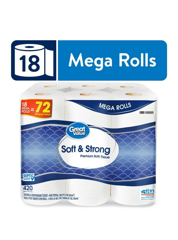 Unisex Great Value Toilet Paper in Toilet Paper