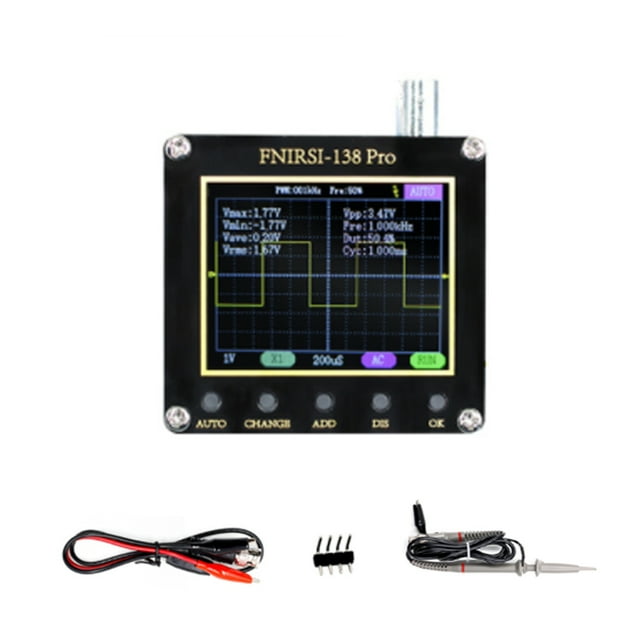 FNIRSI 138pro Handheld Portable Oscilloscope 2.4 Inch Display Multi-function Digital Oscilloscope One Button Auto Adjust PWM Square Waves Output Singles Automatic Normal Trigger Modes