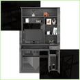 thumbnail image 3 of Desks, Acequia Computer Office Desk with Hutch & Bottom Shelf, 43.3"W x 22.9"D | Gray | Particle Board, 3 of 7