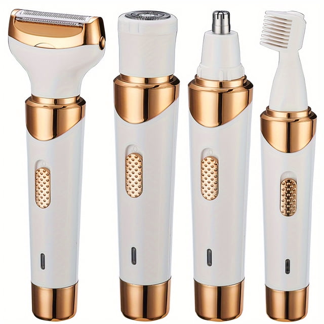 QJUHUNG Kit de Rasoir pour Femmes Rechargeable USB 4-en-1 Épilation Portable Sûre pour Visage Jambes et Plus