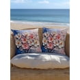 thumbnail image 5 of Outdoor Pillows Waterproof, Pink Flowers Abstract Bedding Throw Pillows with Insert for Couch Sofa Bed, Vintage Country Floral Modern Art 16x16 Inch Pillowcases Decorative Patio Pillow Set of 1, 5 of 8