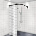 thumbnail image 4 of SIKAIQI Stretchable 304 Stainless L Shaped Bathroom Bathtub Corner Shower Curtain Rod Rack (Black 27.55"-39.37"x27.55"-39.37"), 4 of 5