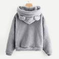 thumbnail image 5 of Cute Teddy Bear Ears Hoodies for Women 2025 Long Sleeve Soft Warm Hoodie Hooded Sweatshirt Women Pullover, 5 of 7