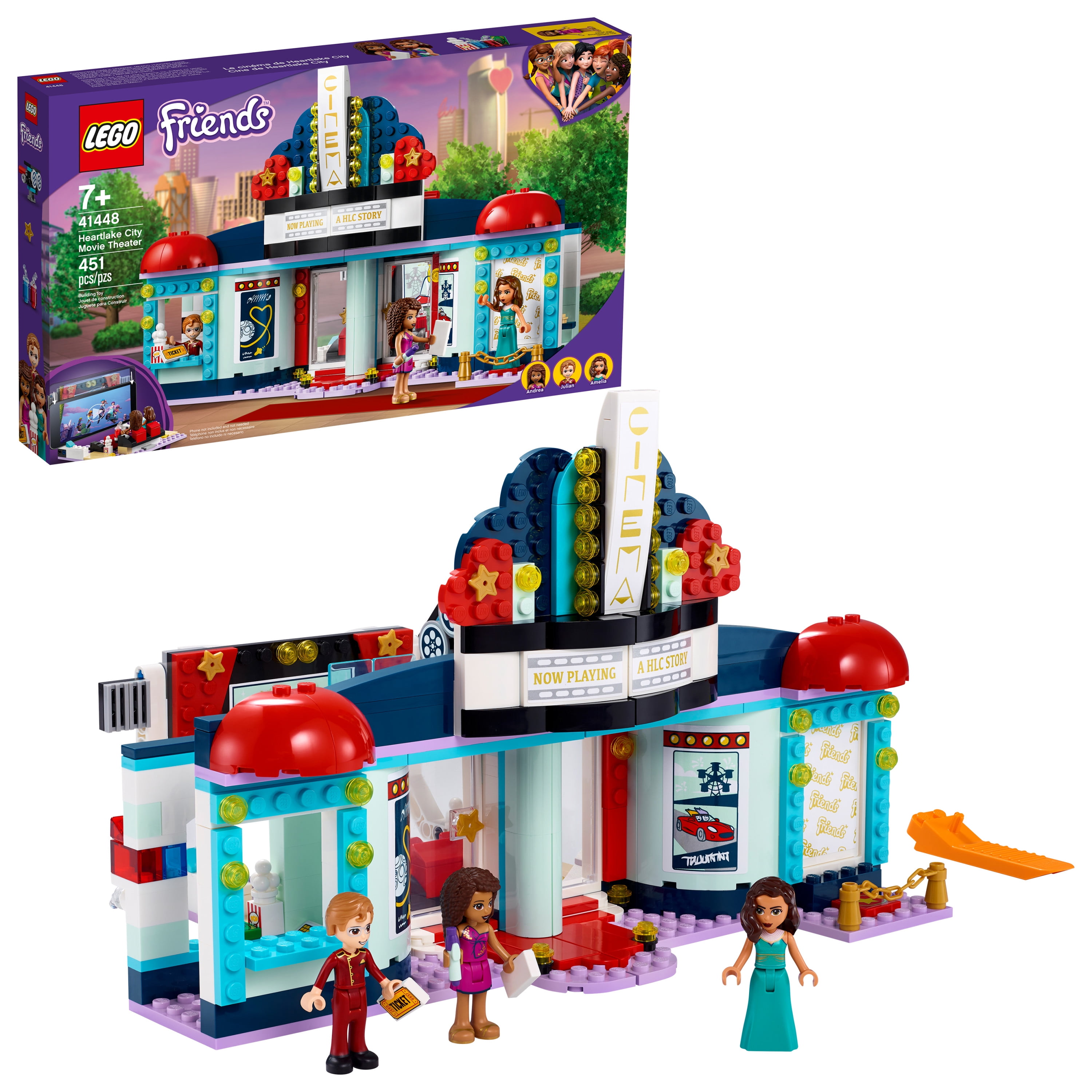 siv Bedøvelsesmiddel biologi LEGO Friends Heartlake City Movie Theater Set 41448 Building Toy; Great  Gift for Kids (451 Pieces) - Walmart.com