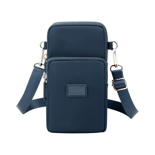 yulier Small Crossbody Bag Gifts for Women, Mini Phone Purses with Crossbody Strap, Cell Phone Bag 3 Layer Multi Pocket Nylon Shoulder Bag Handbag with Zipper Closure