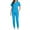 Blue, variant on WCMZJ Scrub Set Top and Pants with 4 Pockets Stretch Fabric Lightweight Nurse Uniform Set for Home Attendant