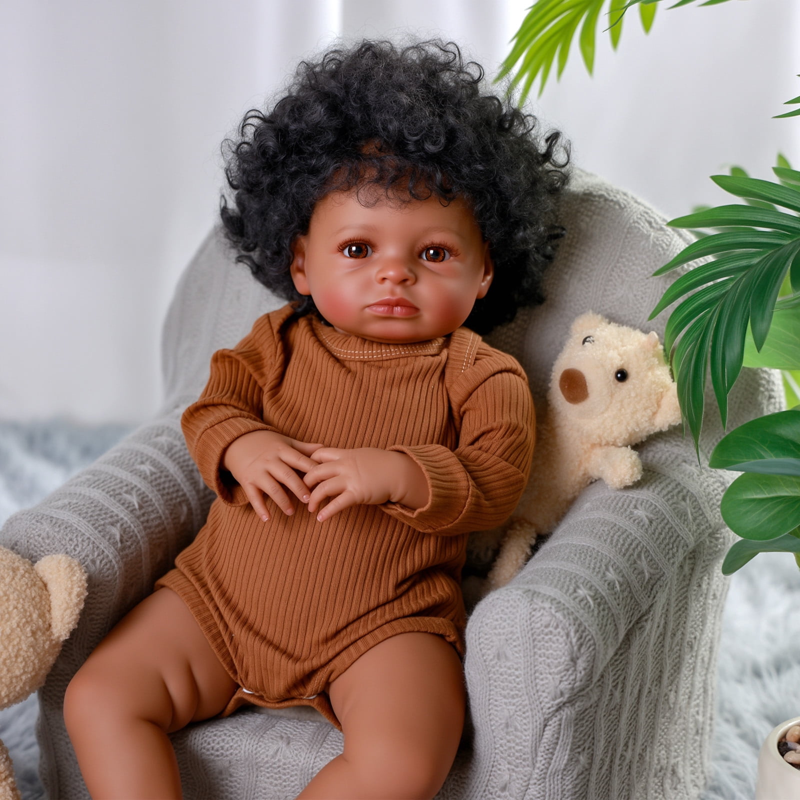 RSG 20in Reborn Baby Dolls, Baby Dolls Sleeping Baby Soft Cloth Body Have Heartbeat and Sound with Feeding Kit and Gift Box for Kids Age 3+
