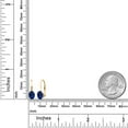 thumbnail image 3 of Gem Stone King 2.00 Cttw Blue Created Sapphire Yellow Gold Plated Leverback Earrings for Women | Gemstone September Birthstone | Oval 7X5MM, 3 of 4