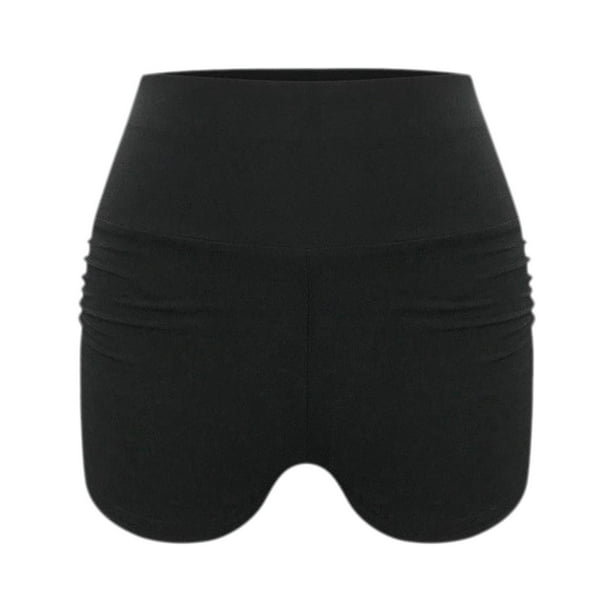 Pantalones cortos de yoga Yuyangstore mujer cintura alta Negro M