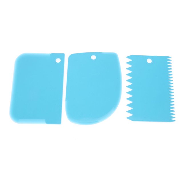 Yuarrent 3 unids/set de herramientas de decoración de pasteles, espátulas para masa, accesorios ornamentales de panadería, accesorios para rebanar Herramientas y accesorios para hornear Azul Yuarrent JJ14756-02B
