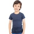 thumbnail image 2 of Fun and Function's Crisp White Tagless Short Sleeves Hug Tee Shirt for Deep Pressure for Kids with Sensory Issues Navy Blue Ages 8-9, 2 of 3