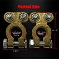 thumbnail image 3 of Brass Battery Terminal Connector Clamps, Ampper Top Post Battery Terminals Set for Marine Car Boat RV Vehicles (1 Pair), 3 of 5