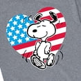 thumbnail image 3 of Peanuts - Snoopy USA Flag Heart - Men's Short Sleeve Graphic T-Shirt, 3 of 6