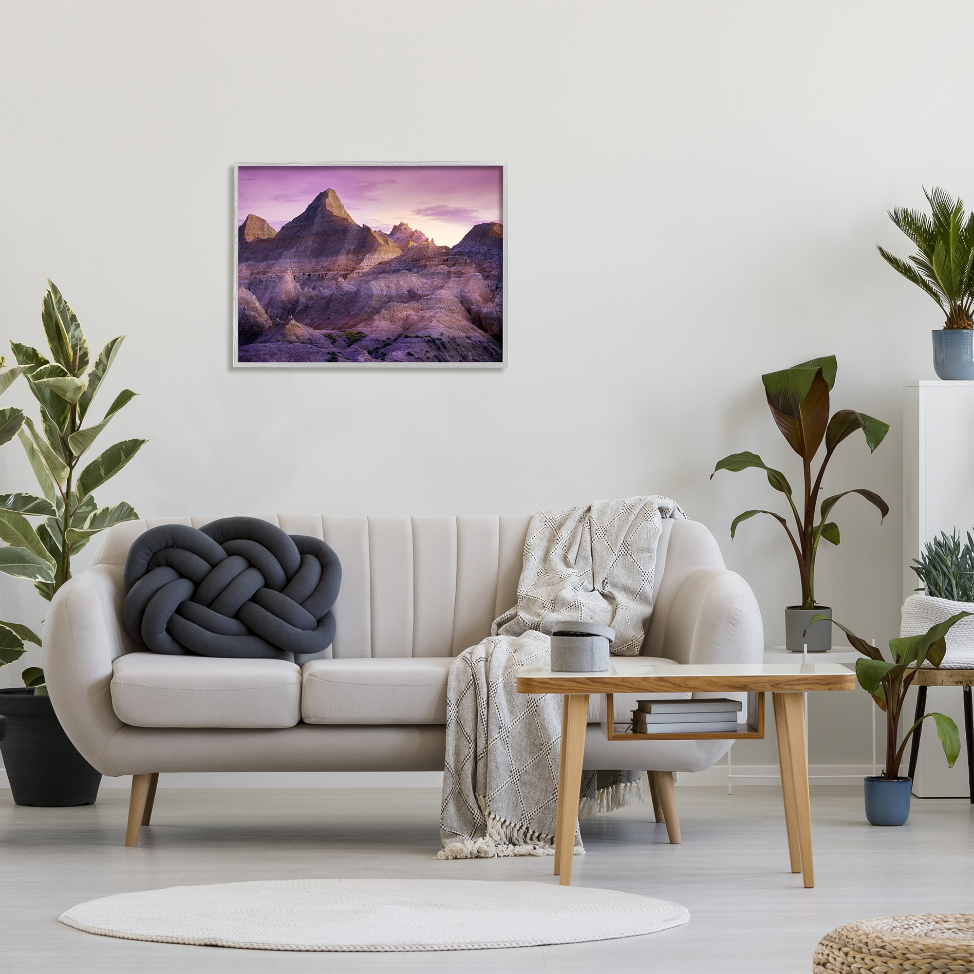 Stupell Badlands Canyon Cliffs Landscape Landscape Photography Gray Framed Art Print Wall Art