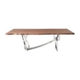 thumbnail image 2 of Ady Dining Table, 43x95 Walnut Top, Modern Chrome Steel Abstract Base, 2 of 6