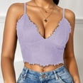 thumbnail image 2 of Women’s Sexy Lace Camisole Adjustable Spaghetti Strap V Neck Bralette Cropped Tank Top for Daily Wear, 2 of 2