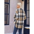 thumbnail image 3 of Weardear Women's Plaid Jacket Casual Flannel Shacket Button Down Side Slits Jacket, 3 of 5