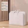 thumbnail image 4 of Oggfader Heavy Duty Extra Large Storage Bag with Reinforced Handles - Double Zipper, Collapsible Waterproof Cotton Tote for Moving, College Dorm, Travel (70x30x50cm, Beige), 4 of 9