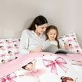 thumbnail image 5 of Homewish Pink Watercolor Bowknot Bedding Comforter Set for Kid, Dreamy Fairy Tale Twin Comforter Sets, Cartoon Ballet Princess Reversible Bedding Set, Microfiber Bedroom Decor, 2-Piece, 5 of 8
