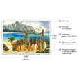 thumbnail image 2 of Spirit of the Islands - Hawaiian Canoe (Wa’a) and Paddles (Hoe) - From an Original Hawaii Watercolor Painting by Peggy Chun - Master Art Print (Unframed) 13in x 19in, 2 of 4
