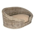thumbnail image 2 of THE LICKER STORE Curvy 33" x 21.25" Classic Handwoven Rattan Pet Bed with Machine-Washable Cushion, Kubu Gray, DBD1001A, 2 of 8
