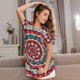 thumbnail image 3 of Easygdp Round Design Camisón de manga corta para mujer, informal, estampado, 3 of 6