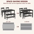 thumbnail image 2 of Accreate Space-Saving Dining Table & Chairs Set for 4, Bench with Storage, Small Apartment, 2 of 7