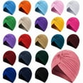 thumbnail image 3 of Turban Extensible pour Femmes Nœud Chapeau Musulman Hijab Intérieur Islamique Bonnet Élastique Bandeau Turban Rouge Rose, 3 of 6