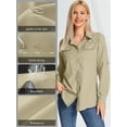 thumbnail image 5 of POENTAB Long Sleeve Shirts for Women Casual Button Down Hiking Fishing Gardening Shirt UPF 50+ UV Sun Protection Summer Fall Tops, 5 of 7