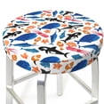 thumbnail image 3 of Xecao's Cute Sea Animals Print Stool Covers offer stylish, washable protection for PU round bar stools, perfect for home or commercial use., 3 of 7
