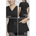 thumbnail image 4 of Stat Medical Wear Women’s Scrubs Set - 2 Pocket V-Neck Scrub Top with 5 Pocket Joggers Pant Set 100210 (Size S, Color Black), 4 of 7