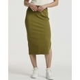 thumbnail image 2 of 3 Pack: Women's Midi Ribbed Knit Skirt With Side Slit - Stretchy Office Work Business Casual Pencil Pull-On Skirts, 2 of 6