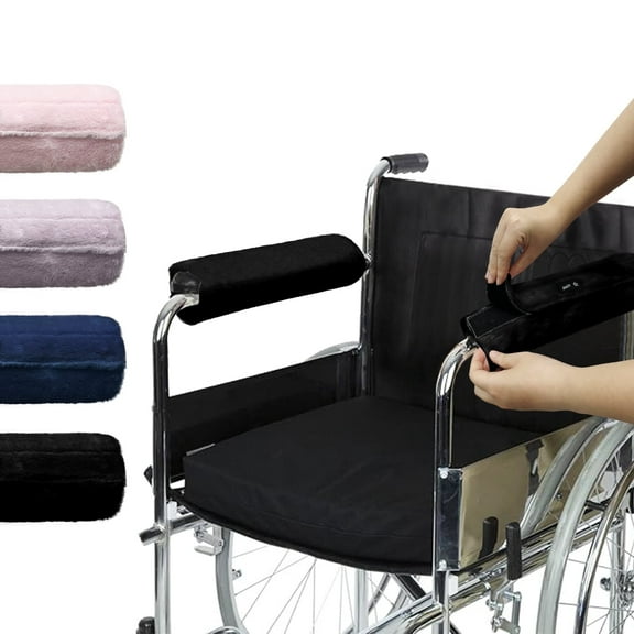 CAVENDY Memory Foam Wheelchair Armrest Pads, 2-Piece Set, Velvet Cover, Non-Slip, Washable, Universal Fit