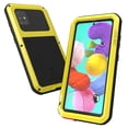 thumbnail image 2 of Dteck Case For Samsung Galaxy A51 4G (6.5 inch),Shockproof Armor Rugged Rubber Metal Aluminum Tempered Glass Screen Protective Hybrid Back Phone Case Cover ,Yellow, 2 of 5
