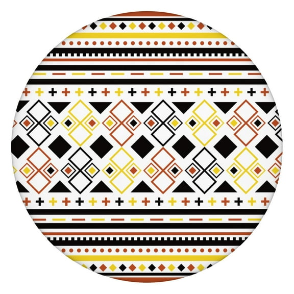 Entertaining Essential Boho Round Tablecloth, Floral Print and Elastic Hem, Fits 52 to 56 Inch Tables for Parties and Meals