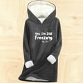 thumbnail image 4 of FNFYFH Long Hoodies for Women Sherpa Fleece Lined Pullover Hoodies Cute Hooded Graphic Sweatshirt Cozy Warm Loungewear for Cold Weather, 4 of 5