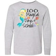 thumbnail image 3 of Inktastic 100 Magical Days of School with Blue Mermaid and Fish Long Sleeve Youth T-Shirt, 3 of 5