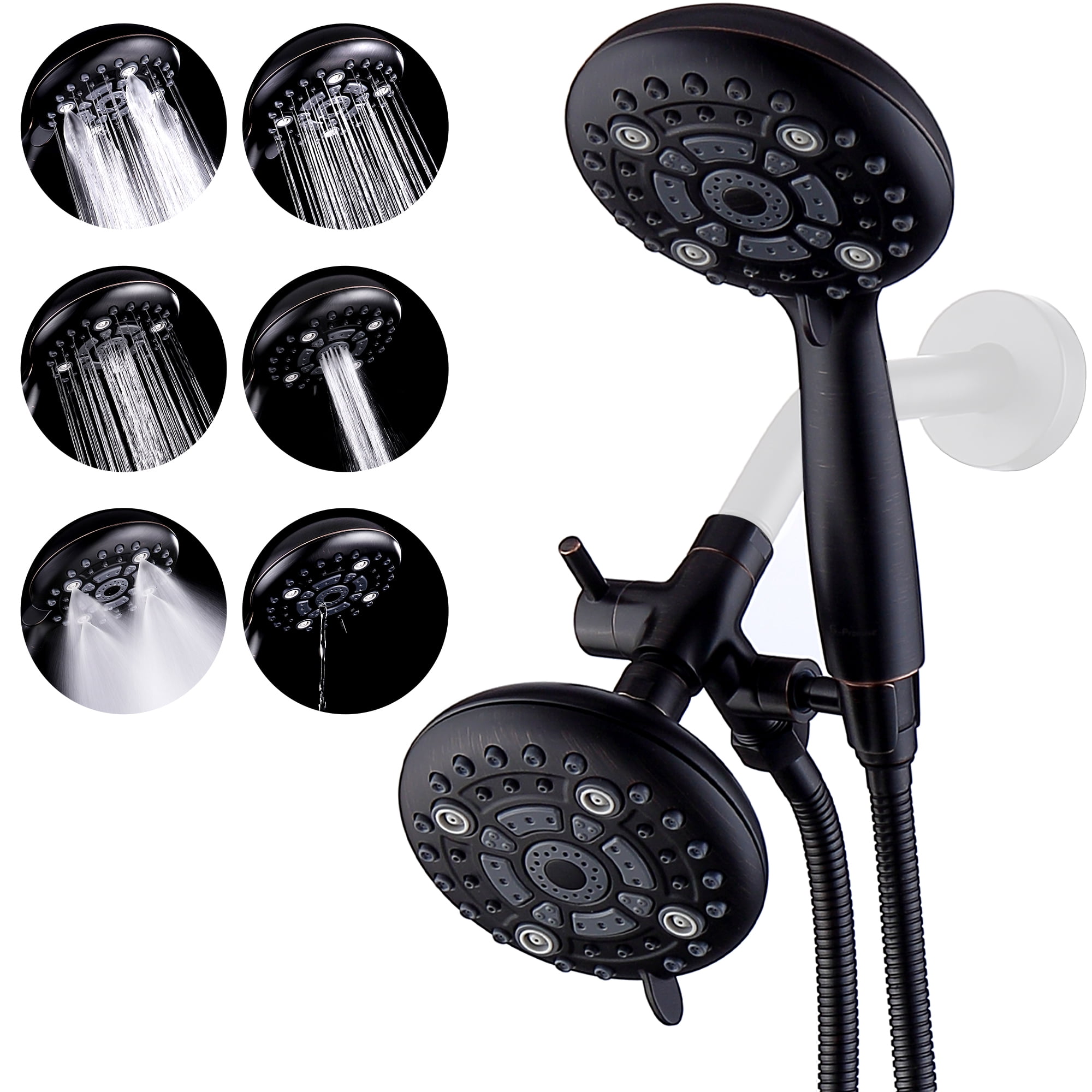 6 Settings High Pressure Dual Shower Head with handheld Combo, 71
