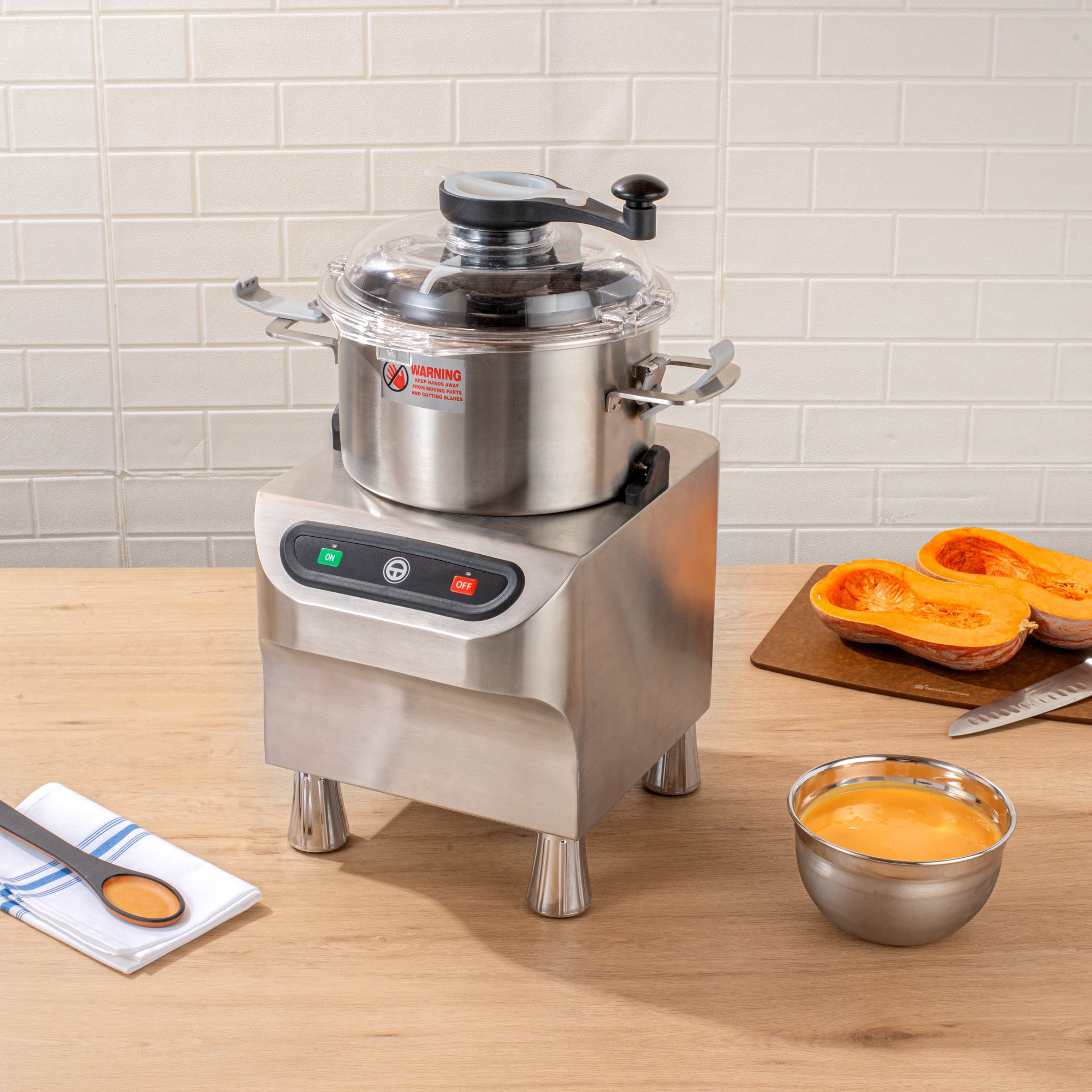 Restaurantware-Hi Tek 17.1 x 17.1 x 26.4 Food Processor, 1 Electric Food Chopper - Includes 5 Liter Single Speed Bowl Cutter, 1 HP, Stainless Steel Batch Bowl Dicer, 800W, 1725RPM
