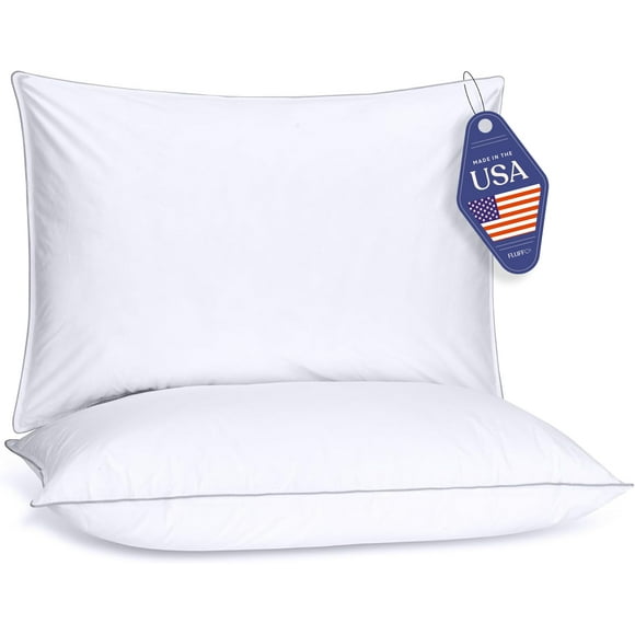 Almohadas FluffCo Queen, paquete de 2, refrescantes, microfibra vegana