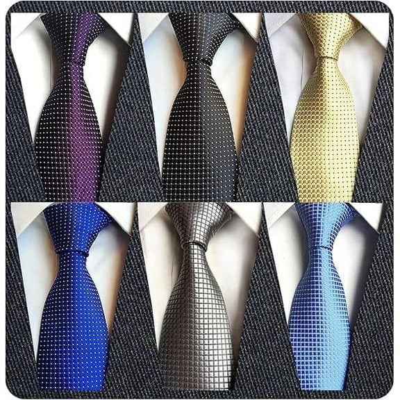Mens Ties Men's Neckties Classic Strip Ties for Men Business Formal Men Neck Ties Woven Jacquard Men Ties Multicolor 6Pcs