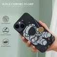 thumbnail image 2 of PIKWEEK Suitable for iPhone 14 cute phone case, cool cartoon swinging astronaut planet moon design fashionable PC plastic bumper shock-absorbing and anti slip protective cover (black planet) iphone14, 2 of 4