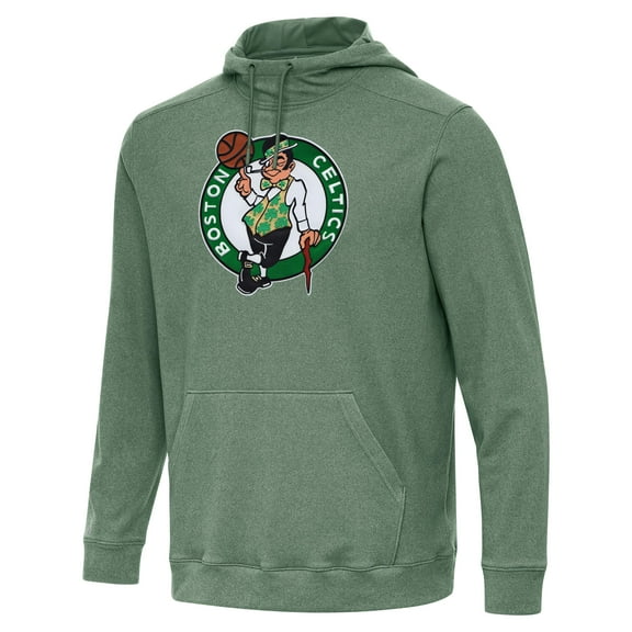 Men's Antigua Heather Green Boston Celtics Cloud Pullover Hoodie