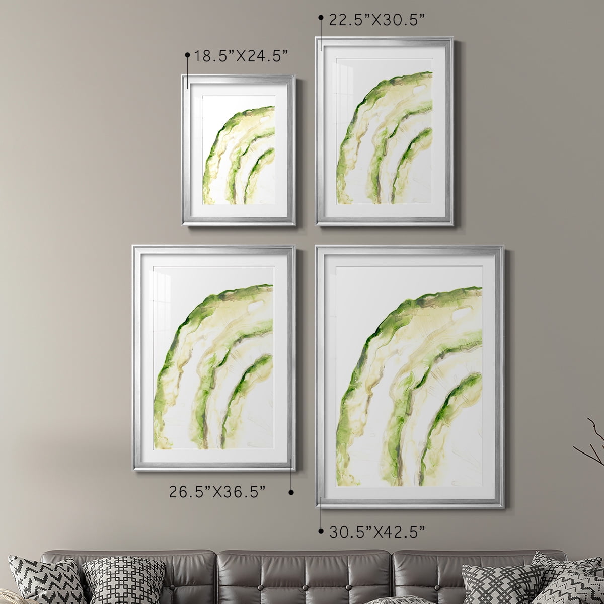 Wexford Home Lichen Halo I Premium Framed Print, 18.5" x 24.5" - Ready to Hang, Silver (Set of 2)