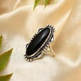 thumbnail image 4 of Black Onyx Stone Ring 925 Sterling Silver Statement Ring For Women Handmade Gemstone Christmas Jewellery Gift For Her (Size 9.5), 4 of 7