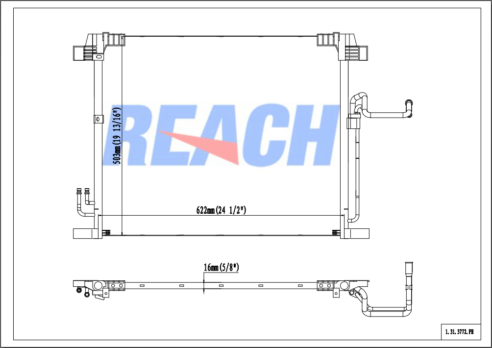 REACH Condenser 31-3772 for Infiniti EX35 2012-2008