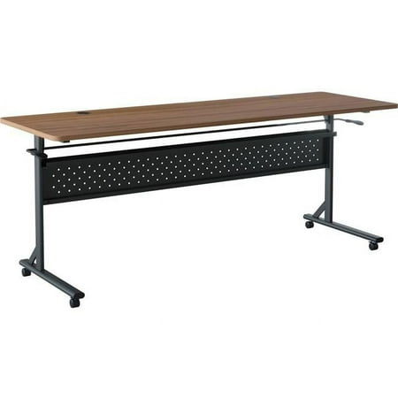 UPC: 0035255607650 | Lorell LLR60765 24 x 72 in. Shift 2.0 Flip & Nesting Mobile Table Walnut