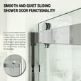 thumbnail image 3 of MCOCOD 56 to 60 in. W x 76 in. H Semi-Frameless Double Sliding Shower Door, 3/8" (10 mm) Clear Tempered Glass, Waterproof Bathroom Alcove Shower Doors with Handle, Chrome Finish, 3 of 11