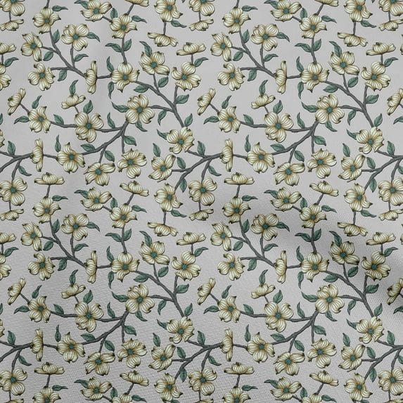 oneOone Viscose Jersey Light Green Fabric Floral Retro Dress Material Fabric Print Fabric By The Yard 60 Inch Wide