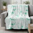 thumbnail image 2 of Green Flower Blanket Soft Cozy Warm Throw Blanket for Couch, Plush Fuzzy Flannel Fleece Blankets for Sofa, Watercolor Floral Botanical Line Drawing Print Bed Blankets Gifts for Men, 50"x60", 2 of 9